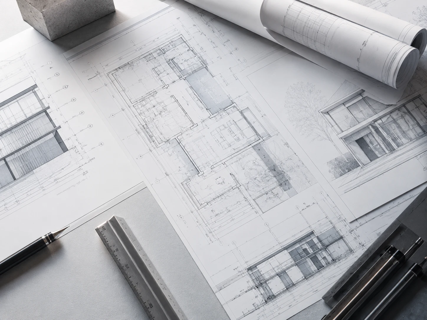 Detailed architectural drawings
